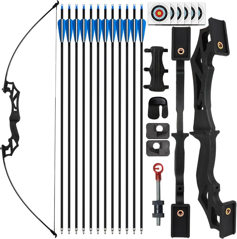 SERfawnCH 30lbs Bow and Arrow Set for Adults & Youth - Ambidextrous Takedown Recurve Bows - Image 1